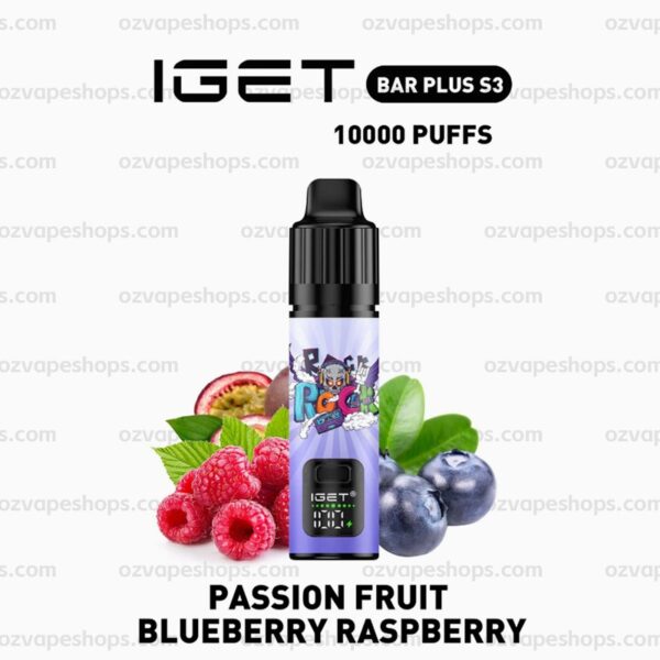 IGET Bar Plus S3 Kit - Passion Fruit Blueberry Raspberry
